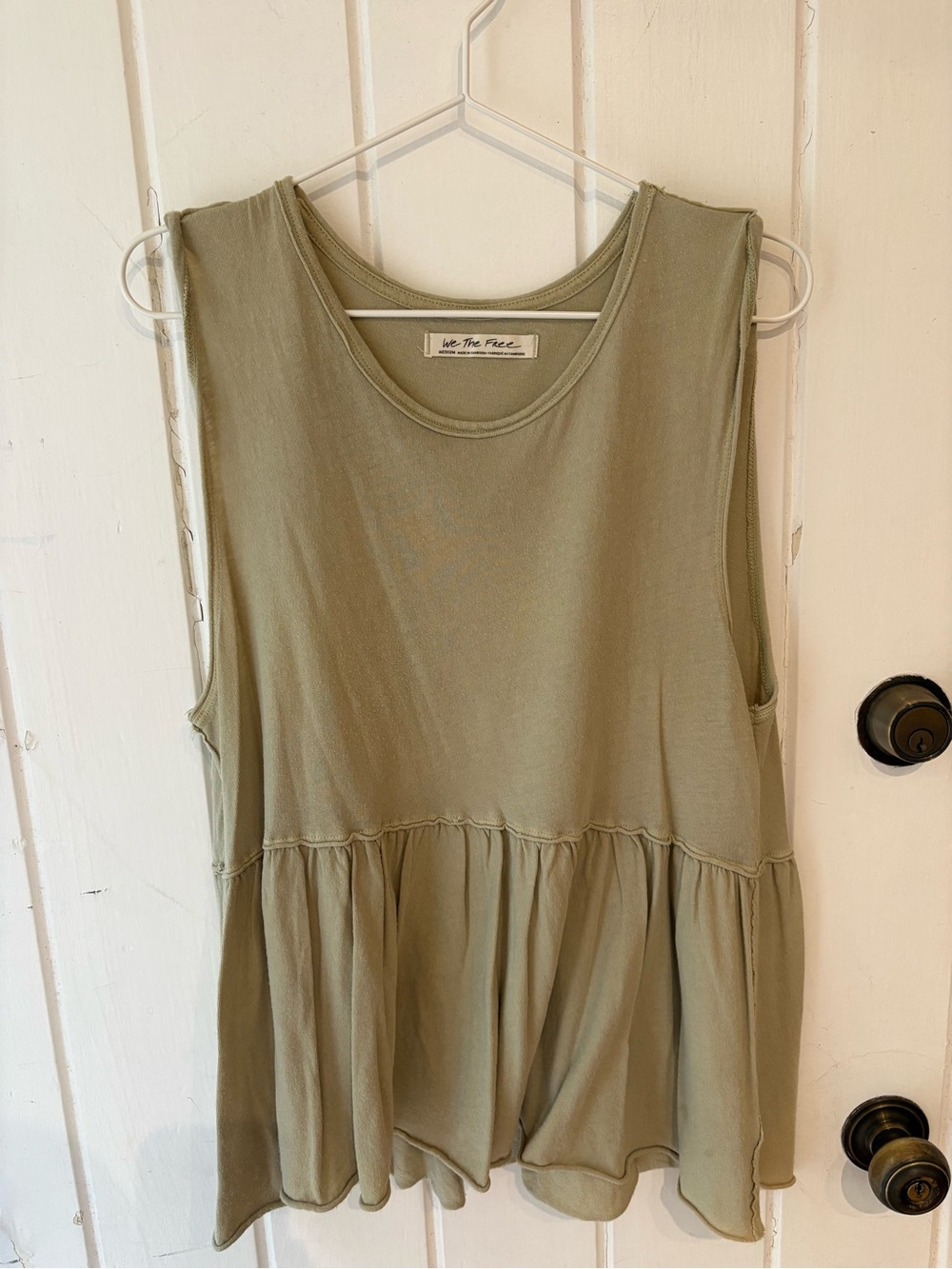 We The Free Olive Green Peplum Tank